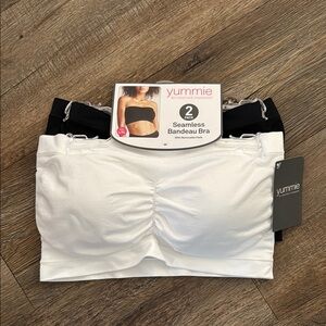 Yummie by Heather Thomson Black and White Seamless Bandeau Bra